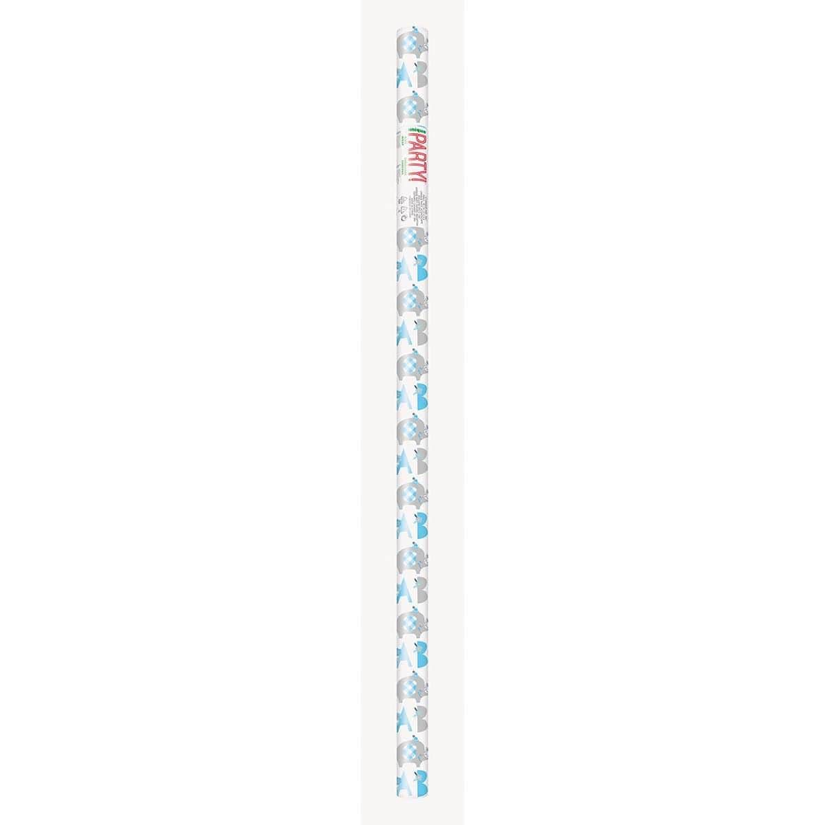 Buy Baby Shower Blue Floral Elephant Gift Wrap Roll sold at Party Expert