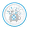 Buy Baby Shower Blue Floral Elephant Plates, 7 inches, 8 Count sold at Party Expert