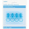 Buy Baby Shower Blue plastic pacifiers, 4 per package sold at Party Expert