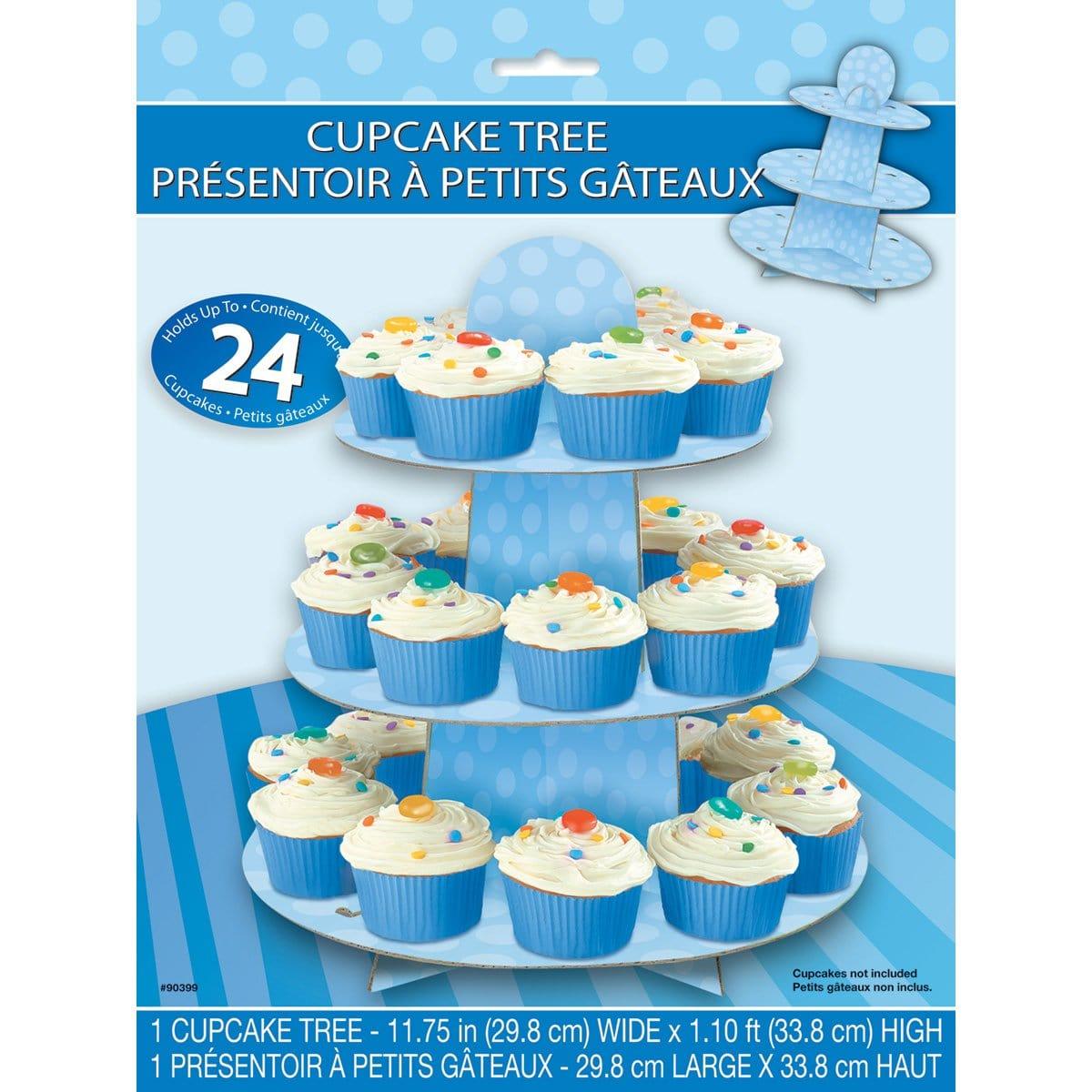 Buy Baby Shower Blue polka dots cupcake stand sold at Party Expert