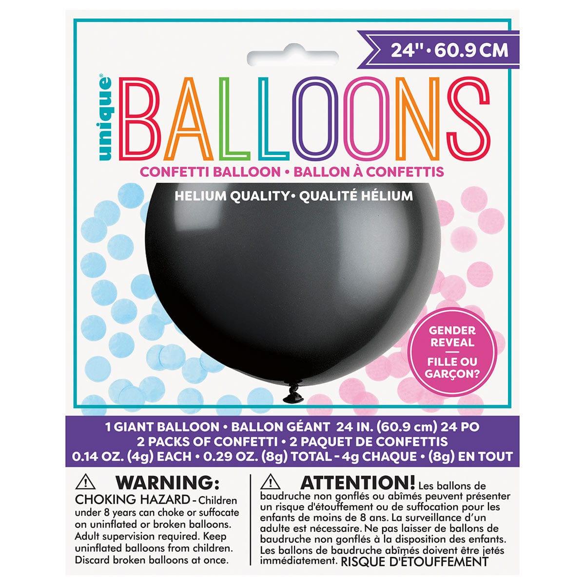 UNIQUE PARTY FAVORS Baby Shower Gender Reveal Giant Latex Balloon, 24 in, Black
