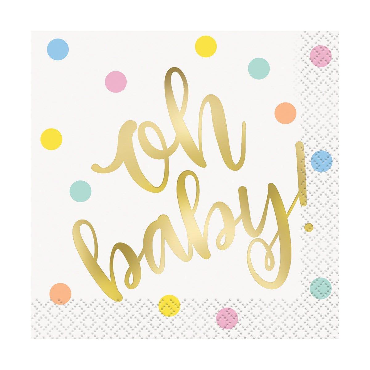 Buy Baby Shower Oh Baby beverage napkins, 8 per package sold at Party Expert