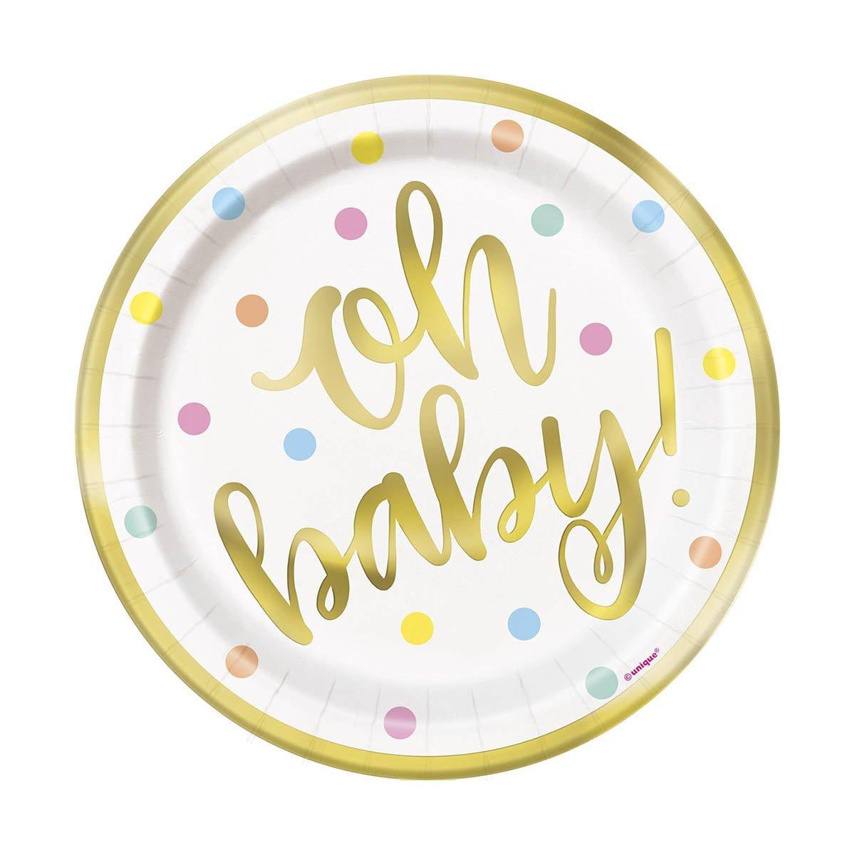 Buy Baby Shower Oh Baby paper plates 7 inches, 8 per package sold at Party Expert