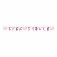 Buy Baby Shower Pink Floral Elephant Banner sold at Party Expert