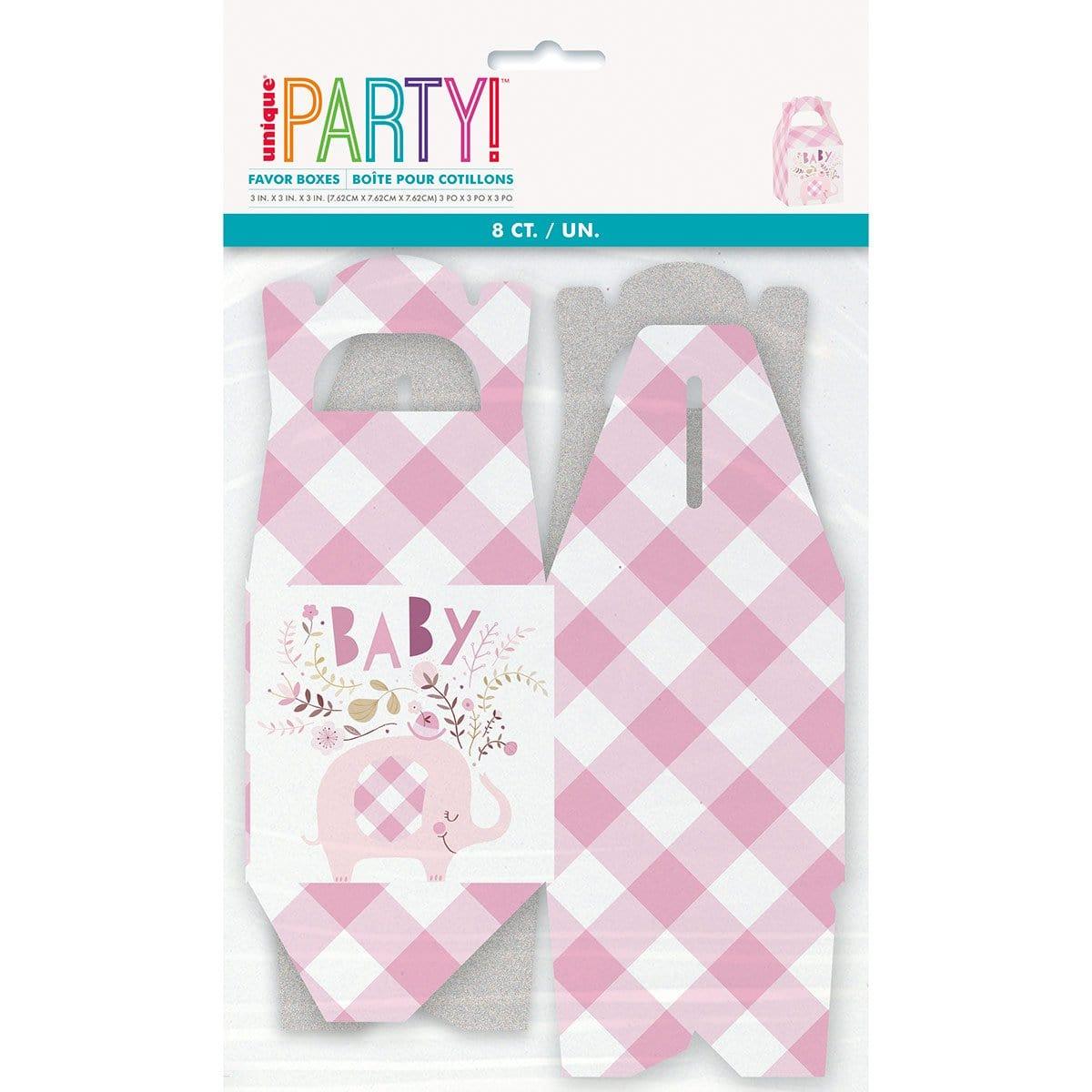 Buy Baby Shower Pink Floral Elephant Favor Boxes, 8 Count sold at Party Expert