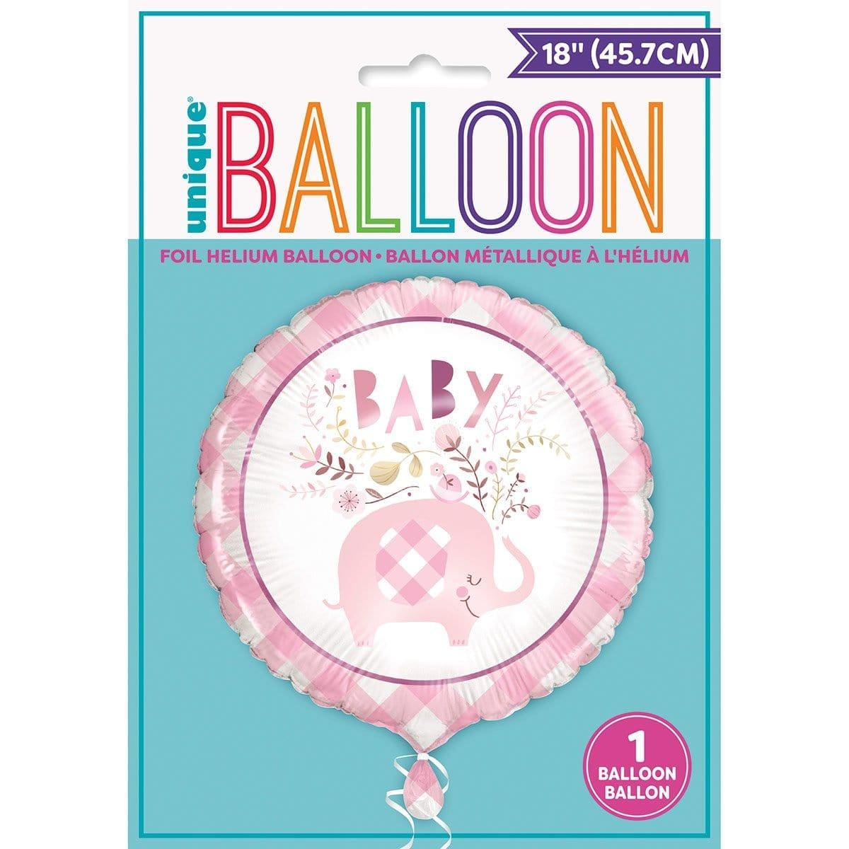 Buy Baby Shower Pink Floral Elephant Foil Balloon, 18 Inches sold at Party Expert