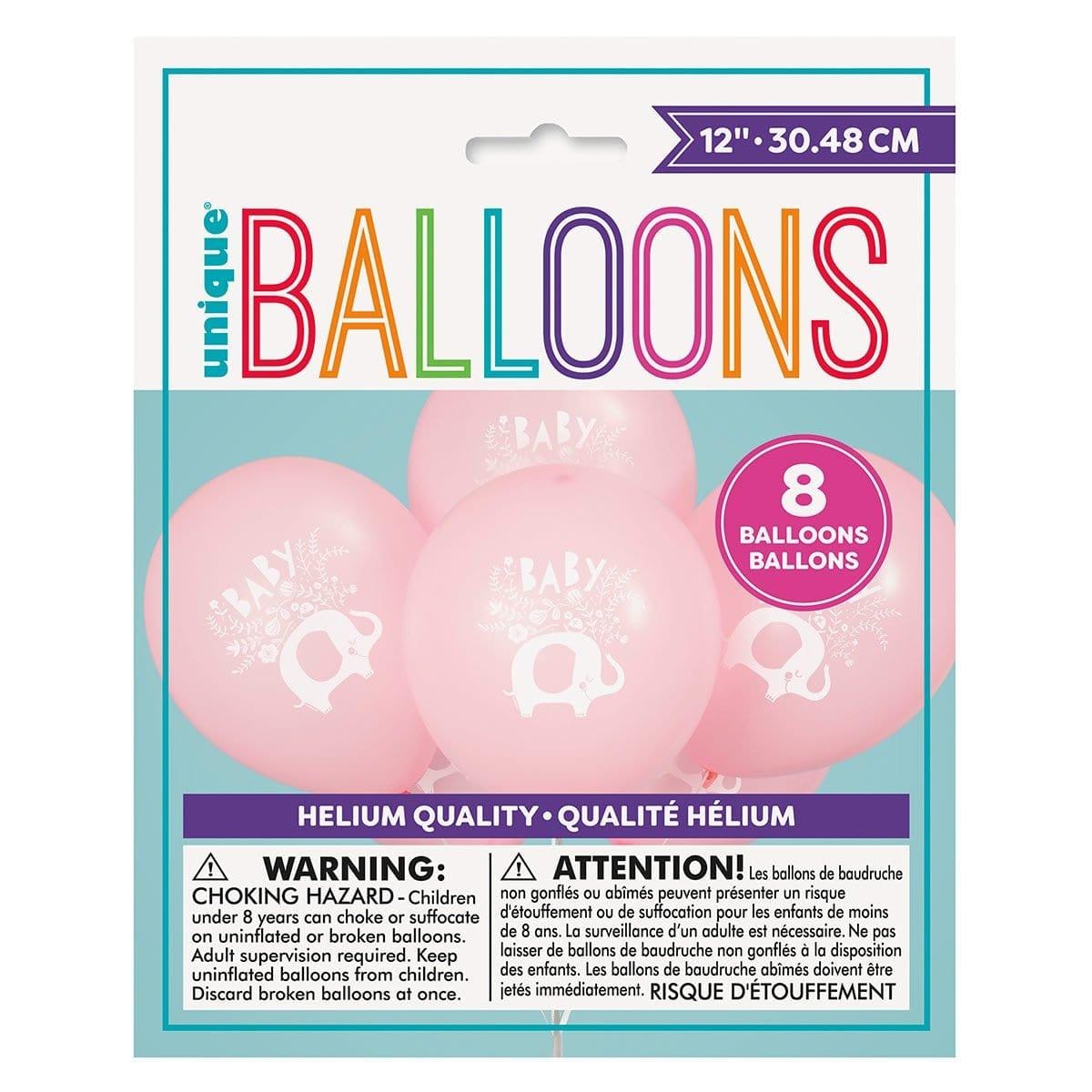Buy Baby Shower Pink Floral Elephant Latex Balloons, 8 Count sold at Party Expert