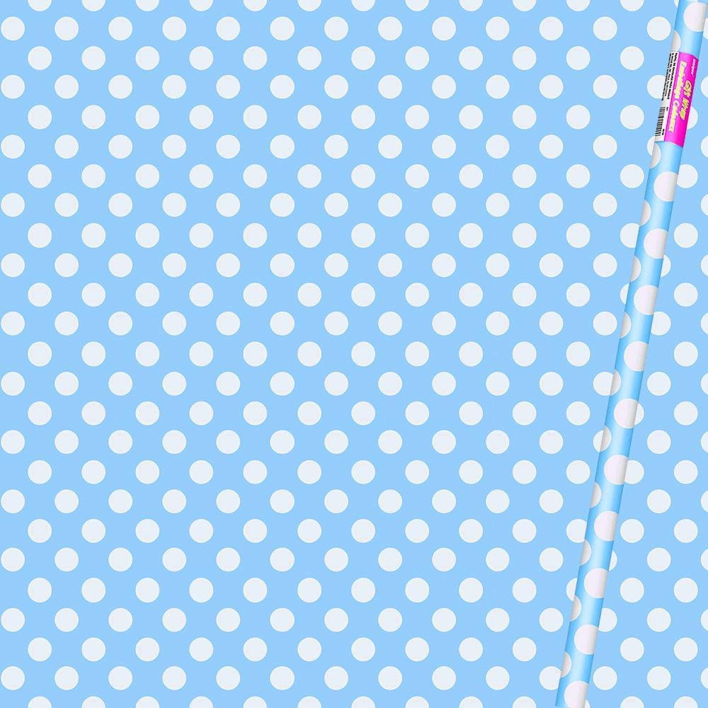 Buy Baby Shower Powder Blue Dots gift wrap roll sold at Party Expert