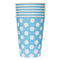 Buy Baby Shower Powder Blue Dots paper cups 12 ounces, 6 per package sold at Party Expert