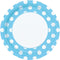 Buy Baby Shower Powder Blue Dots paper plates 9 inches, 8 per package sold at Party Expert