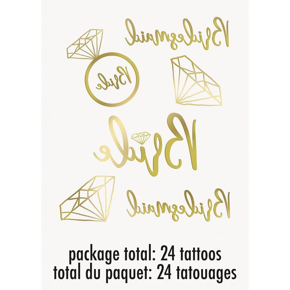 Buy Bachelorette Bride temporary tattoos, 24 per package sold at Party Expert
