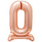 UNIQUE PARTY FAVORS Balloons Air-filled Standing Rose Gold number 0 Foil Balloon, 34 inches