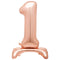 UNIQUE PARTY FAVORS Balloons Air-filled Standing Rose Gold Number 1 Foil Balloon, 34 inches