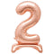UNIQUE PARTY FAVORS Balloons Air-filled Standing Rose Gold Number 2 Foil Balloon, 34 inches