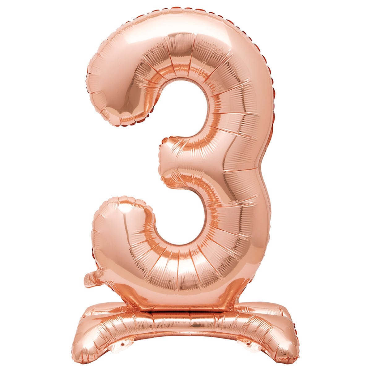 UNIQUE PARTY FAVORS Balloons Air-filled Standing Rose Gold Number 3 Foil Balloon, 34 inches