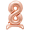 UNIQUE PARTY FAVORS Balloons Air-filled Standing Rose Gold Number 8 Foil Balloon, 34 inches