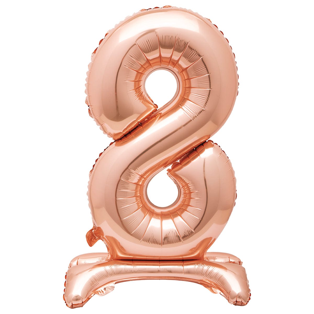 UNIQUE PARTY FAVORS Balloons Air-filled Standing Rose Gold Number 8 Foil Balloon, 34 inches