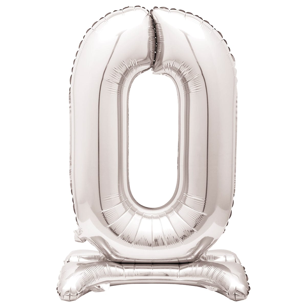 UNIQUE PARTY FAVORS Balloons Air-filled Standing Silver Number 0 Foil Balloon, 34 inches