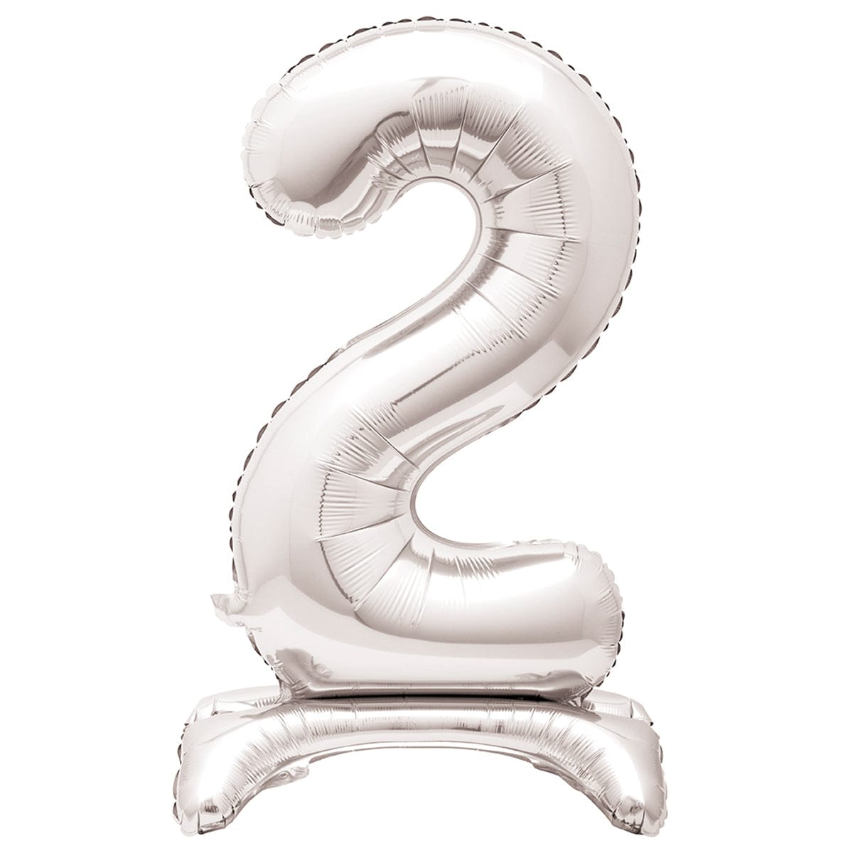 UNIQUE PARTY FAVORS Balloons Air-filled Standing Silver Number 2 Foil Balloon, 34 inches