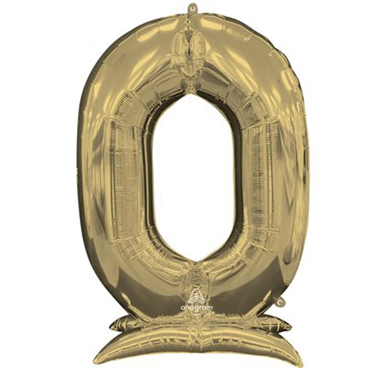 LE GROUPE BLC INTL INC Balloons Air-filled Standing White Gold Number 0 Foil Balloon, 50 Inches, 1 Count 026635453905