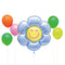 UNIQUE PARTY FAVORS Balloons Daisy Supershape and Latex Balloon Kit, Green, Yellow, Pink & Orange, 6 Count