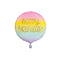 UNIQUE PARTY FAVORS Balloons Happy Birthday Round Foil Balloon, Pastel & Gold, 18 Inches, 1 Count 011179549818