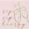 UNIQUE PARTY FAVORS Bridal Shower Pink Blooms and Gold Wedding Small Beverage Napkins, 16 Count 011179279616