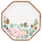 UNIQUE PARTY FAVORS Bridal Shower Pink Blooms Wedding Large Octagon Lunch Paper Plates, 9 Inches, 8 Count 011179287154