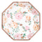 UNIQUE PARTY FAVORS Bridal Shower Pink Blooms Wedding Small Octagonal Dessert Paper Plates, 7 Inches, 8 Count 011179287147