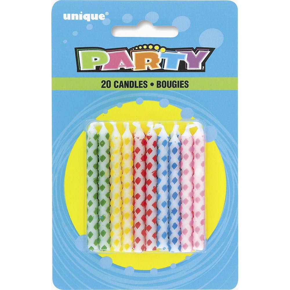 Buy Cake Supplies 20 Diamnd Dot B Day Candl sold at Party Expert