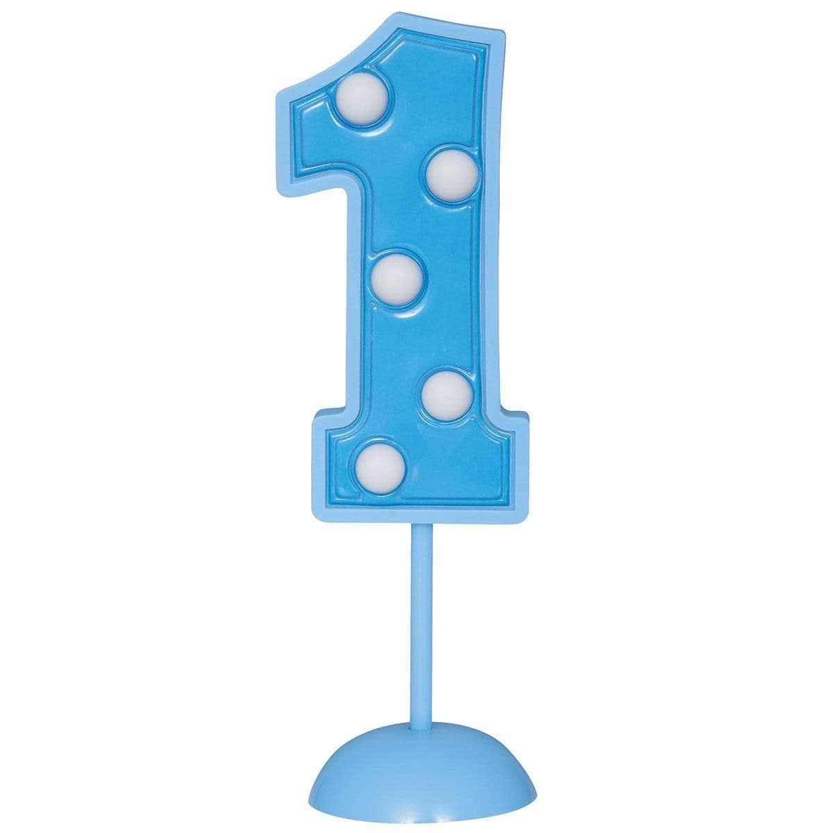 Buy Cake Supplies Flashing Number Deco #1 - Blue sold at Party Expert