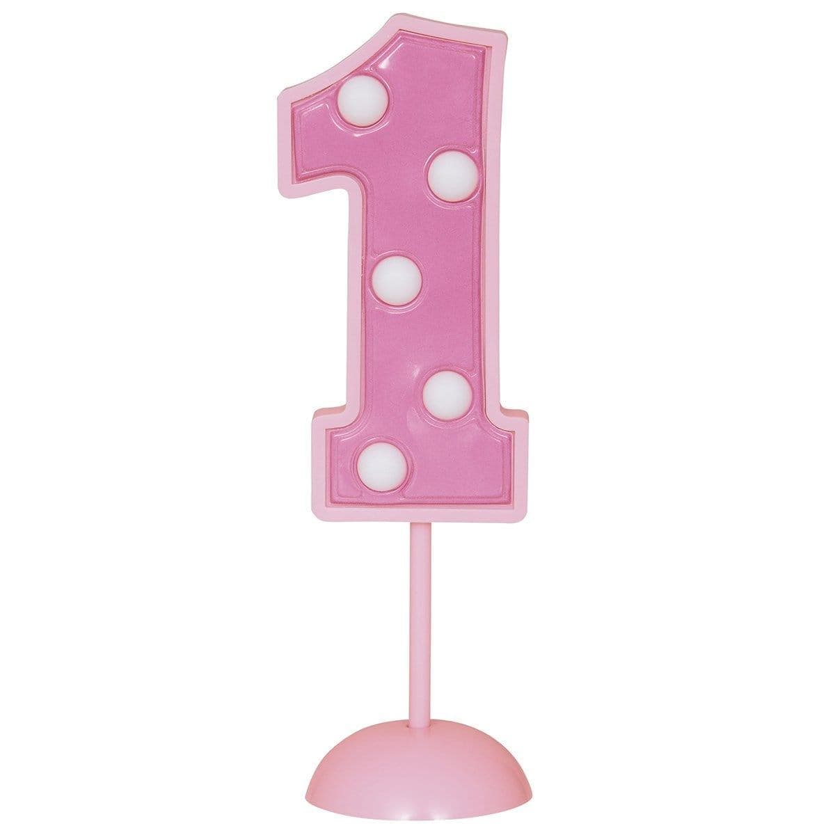 Buy Cake Supplies Flashing Number Deco #1 - Pink sold at Party Expert