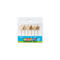 Buy Cake Supplies Gold Star Picks Candles 6/pkg sold at Party Expert