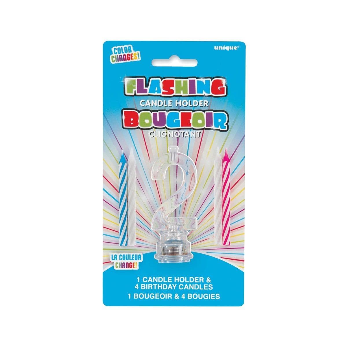 Buy Cake Supplies Numeral Flashing Candle Holder # 2 sold at Party Expert