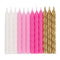 Buy Cake Supplies Pink, White & Silver Spiral Candle, 24 Count sold at Party Expert