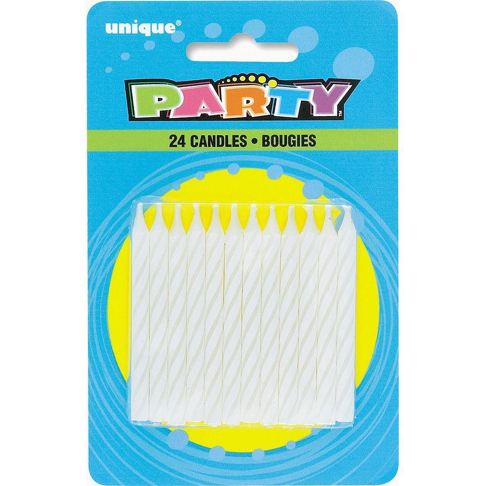 Buy Cake Supplies White Spiral Birthday Candles 24/pkg. sold at Party Expert