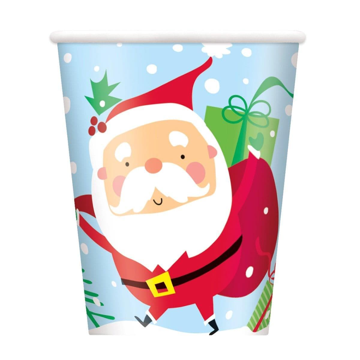 Buy Christmas Colorful Santa - Cups 9 Oz. 8/pkg sold at Party Expert