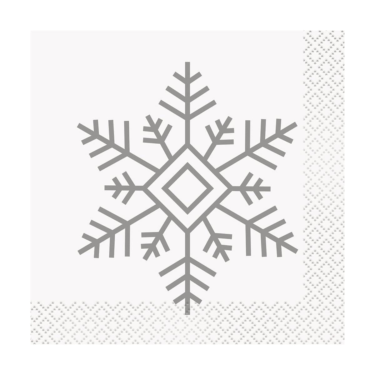 Buy Christmas Holiday Snowflakes - Bev. Napkins 16/pkg sold at Party Expert