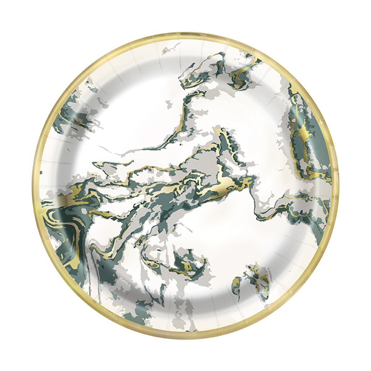 UNIQUE PARTY FAVORS Christmas Modern Christmas Large Round Lunch Paper Plates, 9 Inches, 10 Count 011179281350
