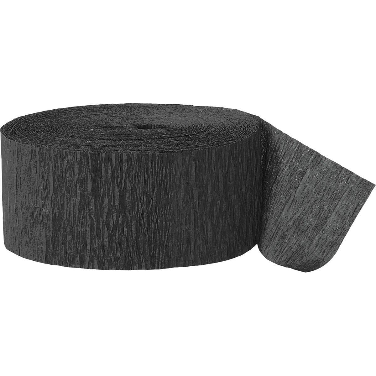Buy Decorations Crepe Streamer - Black 81 Ft sold at Party Expert