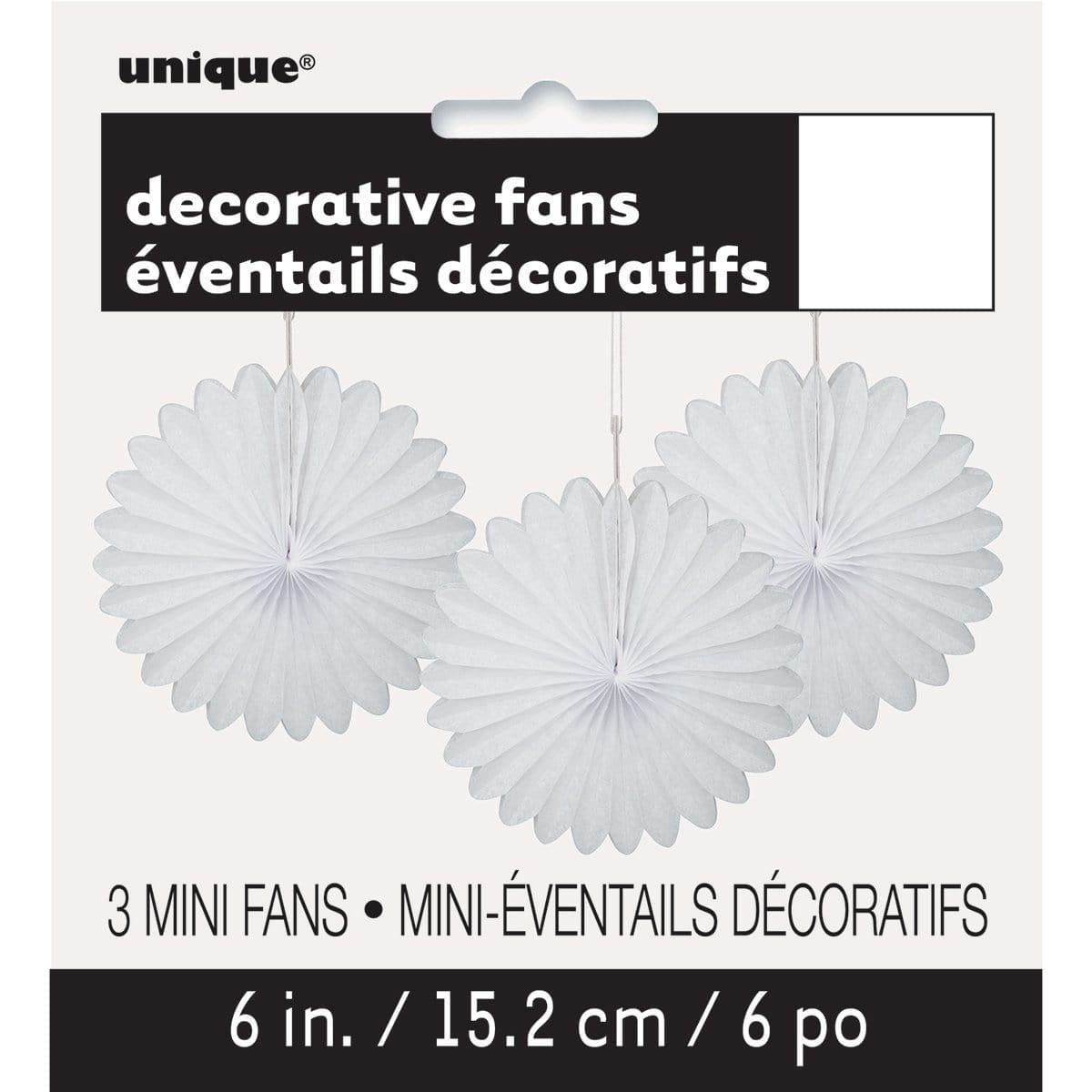 Buy Decorations Decorative Fans 6 In. 3/pkg - White sold at Party Expert