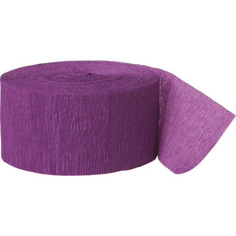 Buy Decorations Purple Crepe Streamer 81 Ft sold at Party Expert