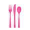UNIQUE PARTY FAVORS Disposable-Plasticware Hot Pink Plastic Cutlery Set, 18 Count