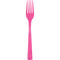 UNIQUE PARTY FAVORS Disposable-Plasticware Hot Pink Plastic Forks, 18 Count 011179394913