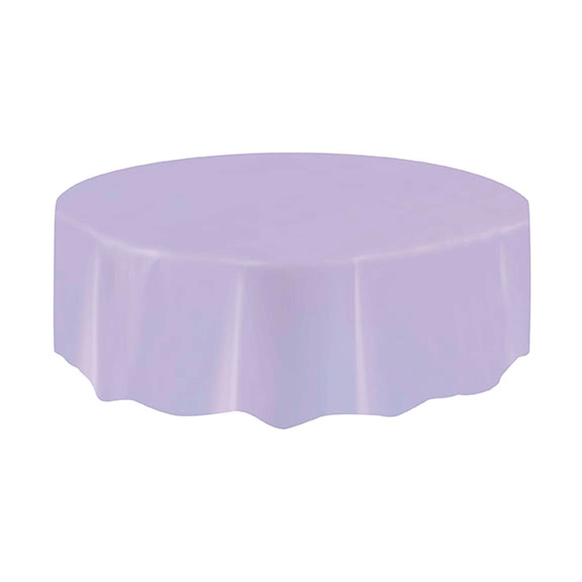 UNIQUE PARTY FAVORS Disposable-Plasticware Lavender Round Plastic Tablecover, 84 Inches, 1 Count 011179500383