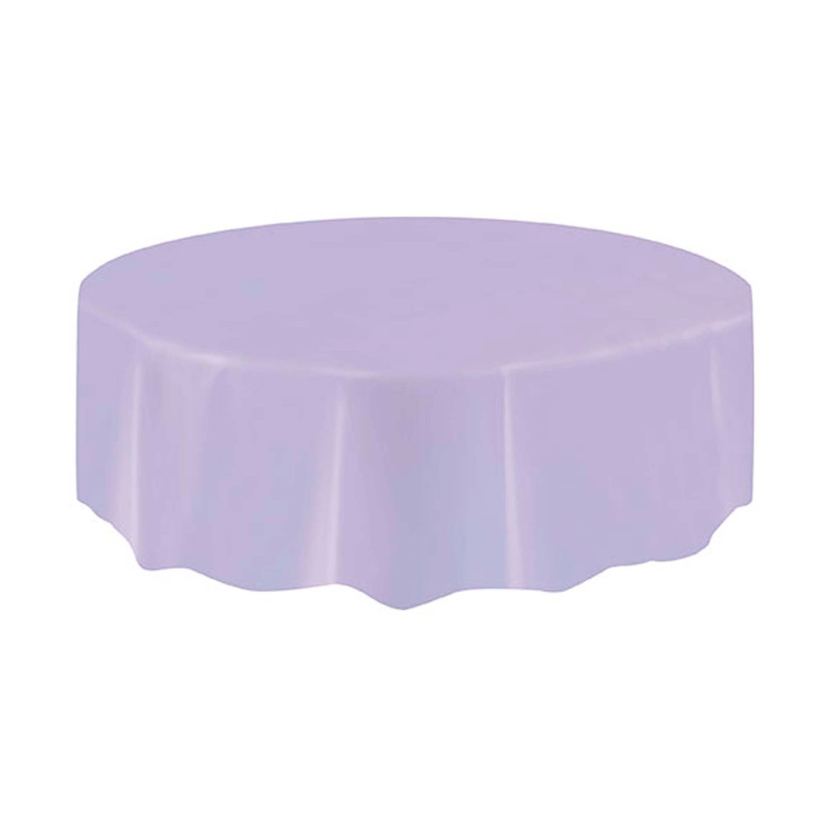 UNIQUE PARTY FAVORS Disposable-Plasticware Lavender Round Plastic Tablecover, 84 Inches, 1 Count 011179500383