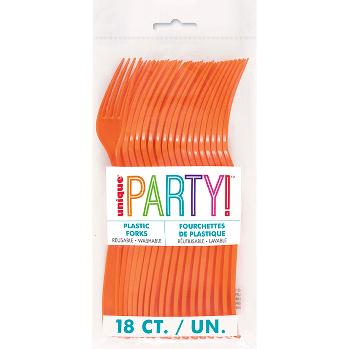 UNIQUE PARTY FAVORS Disposable-Plasticware Pumpkin Orange Plastic Forks, 18 Count