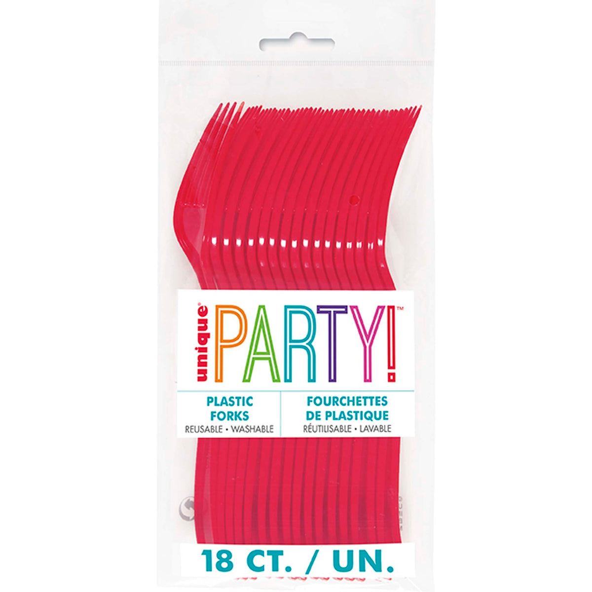 UNIQUE PARTY FAVORS Disposable-Plasticware Ruby Red Plastic Forks, 18 Count