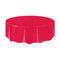 UNIQUE PARTY FAVORS Disposable-Plasticware Ruby Red Round Plastic Tablecover, 84 Inches, 1 Count 011179500253