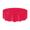 UNIQUE PARTY FAVORS Disposable-Plasticware Ruby Red Round Plastic Tablecover, 84 Inches, 1 Count 011179500253